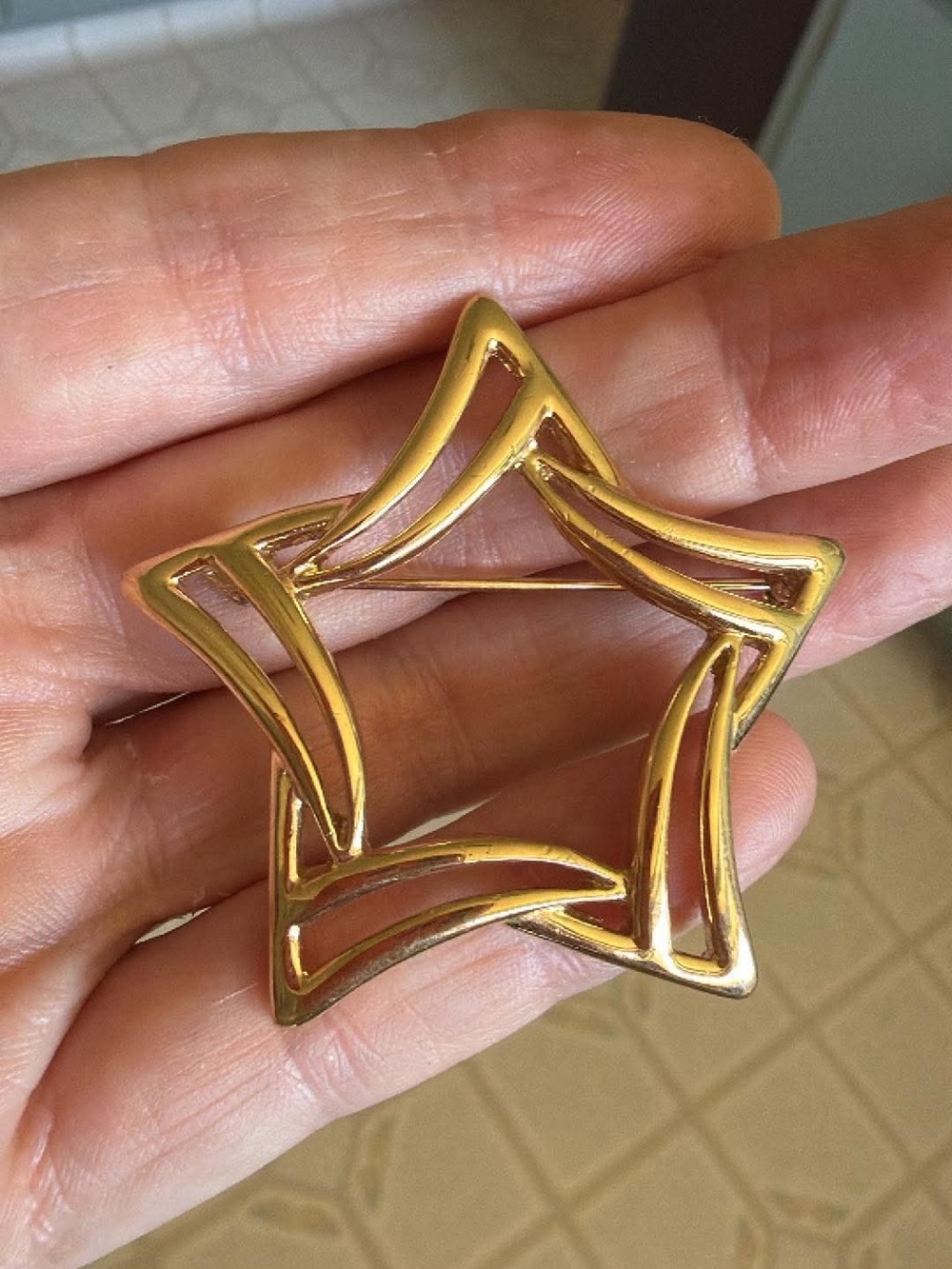 Trifari Gold-Tone Openwork Star brooch
